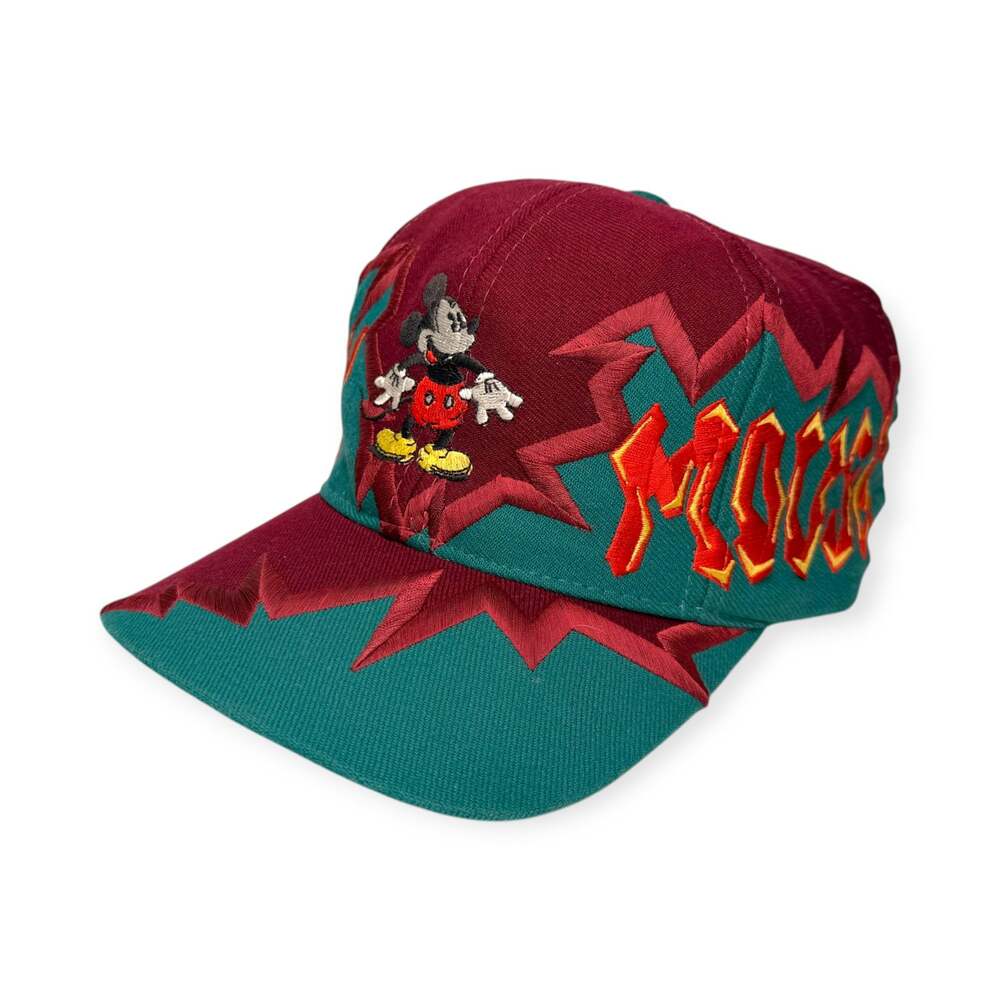 Mickey & Co Drew Pearson Shockwave Snapback Hat Vintage 90s Maroon Teal OS